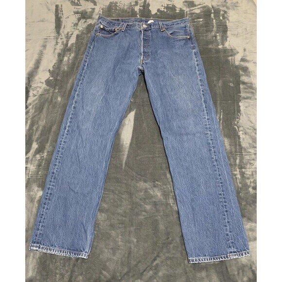 Vintage Levi's 501 XX Jeans Men's‎ Button Fly 38x36(35x32) Blue Made In Mexico - Picture 1 of 14
